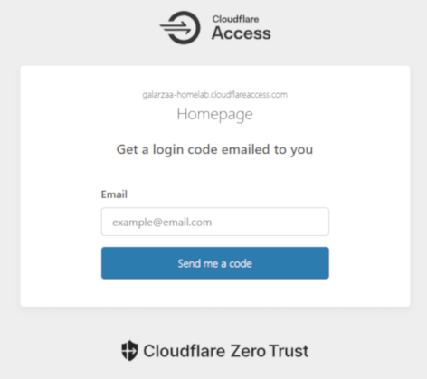 Cloudflare Zero Trust's login page